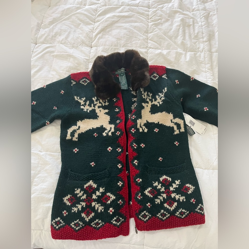 Ralph Lauren exclusive hand knit Christmas sweater